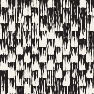 Vector seamless pattern with brush stripes and strokes. Black and white backg Illustrazione stock