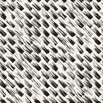 Vector seamless pattern with brush stripes and strokes. Black and white backg Illustrazione stock