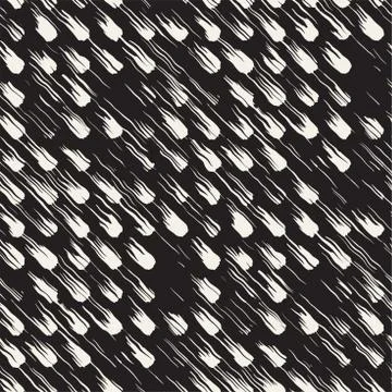Vector seamless pattern with brush stripes and strokes. Black and white backg Illustrazione stock