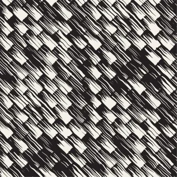 Vector seamless pattern with brush stripes and strokes. Black and white backg Illustrazione stock