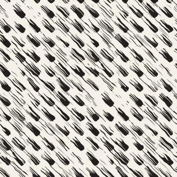Vector seamless pattern with brush stripes and strokes. Black and white backg Stock Illustration