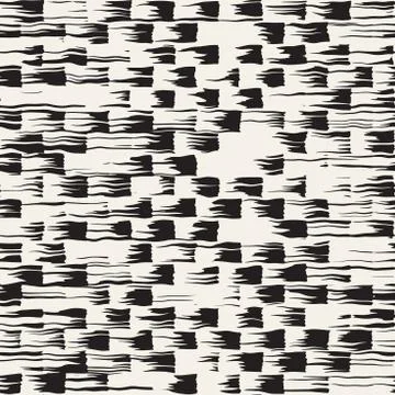 Vector seamless pattern with brush stripes and strokes. Black and white backg Stock Illustration