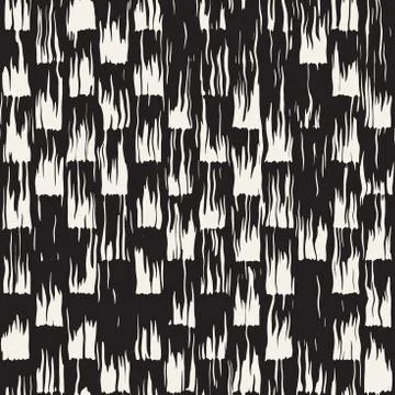 Vector seamless pattern with brush stripes and strokes. Black and white backg Illustrazione stock