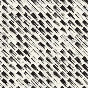 Vector seamless pattern with brush stripes and strokes. Black and white backg Stockillustratie