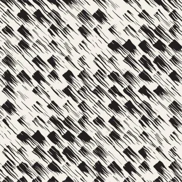 Vector seamless pattern with brush stripes and strokes. Black and white backg Illustrazione stock