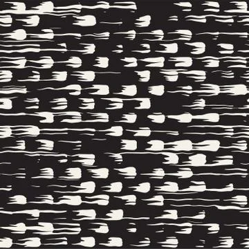 Vector seamless pattern with brush stripes and strokes. Black and white backg イラスト素材