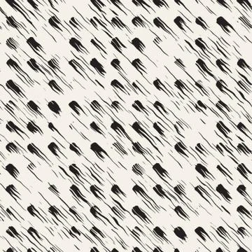 Vector seamless pattern with brush stripes and strokes. Black and white backg Stock Illustration