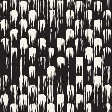 Vector seamless pattern with brush stripes and strokes. Black and white backg Stock Illustration