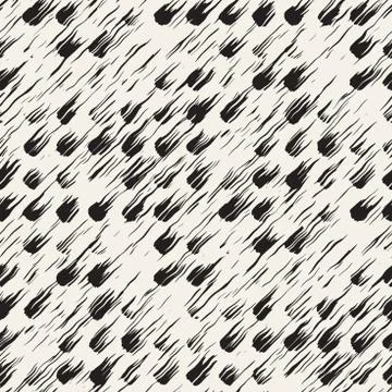 Vector seamless pattern with brush stripes and strokes. Black and white backg Stock Illustration