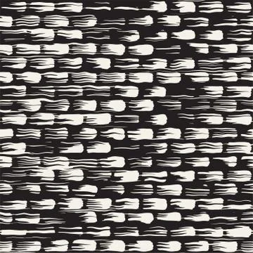 Vector seamless pattern with brush stripes and strokes. Black and white backg イラスト素材