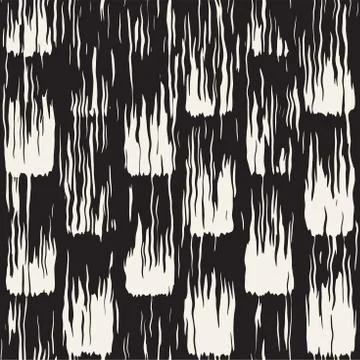 Vector seamless pattern with brush stripes and strokes. Black and white backg イラスト素材