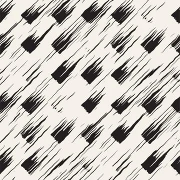 Vector seamless pattern with brush stripes and strokes. Black and white backg Stockillustratie