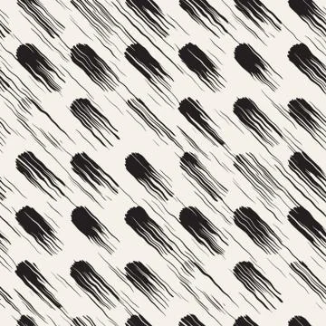 Vector seamless pattern with brush stripes and strokes. Black and white backg Illustrazione stock