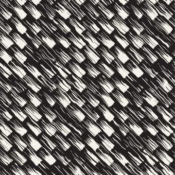 Vector seamless pattern with brush stripes and strokes. Black and white backg 库存插图