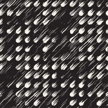 Vector seamless pattern with brush stripes and strokes. Black and white backg Illustrazione stock