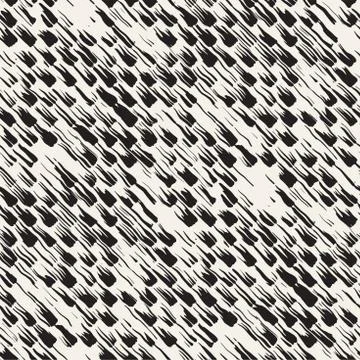 Vector seamless pattern with brush stripes and strokes. Black and white backg 스톡 일러스트