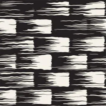 Vector seamless pattern with brush stripes and strokes. Black and white backg Stockillustratie