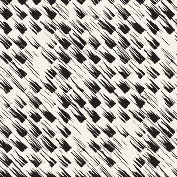 Vector seamless pattern with brush stripes and strokes. Black and white backg Illustrazione stock