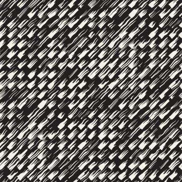 Vector seamless pattern with brush stripes and strokes. Black and white backg Stock Illustration