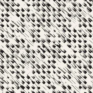 Vector seamless pattern with brush stripes and strokes. Black and white backg Stock Illustration