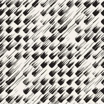 Vector seamless pattern with brush stripes and strokes. Black and white backg Illustrazione stock