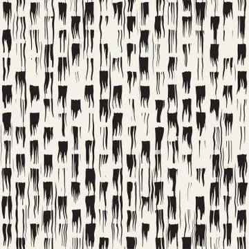 Vector seamless pattern with brush stripes and strokes. Black and white backg 스톡 일러스트
