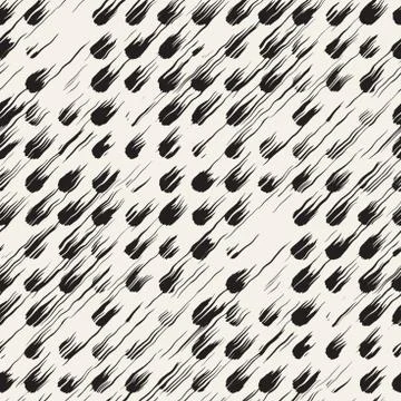 Vector seamless pattern with brush stripes and strokes. Black and white backg Stockillustratie