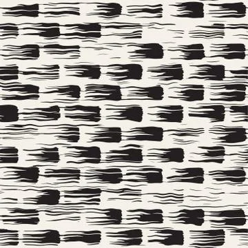 Vector seamless pattern with brush stripes and strokes. Black and white backg Stockillustratie