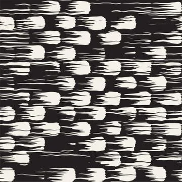 Vector seamless pattern with brush stripes and strokes. Black and white backg Stockillustratie