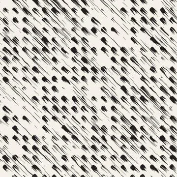 Vector seamless pattern with brush stripes and strokes. Black and white backg Illustrazione stock