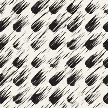 Vector seamless pattern with brush stripes and strokes. Black and white backg Stockillustratie