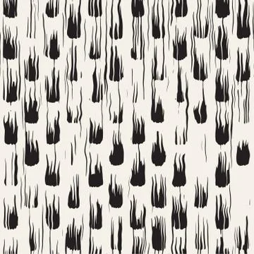 Vector seamless pattern with brush stripes and strokes. Black and white backg Stock Illustration