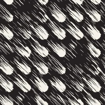 Vector seamless pattern with brush stripes and strokes. Black and white backg Illustrazione stock