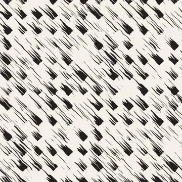 Vector seamless pattern with brush stripes and strokes. Black and white backg Illustrazione stock