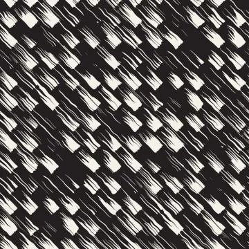 Vector seamless pattern with brush stripes and strokes. Black and white backg Illustrazione stock