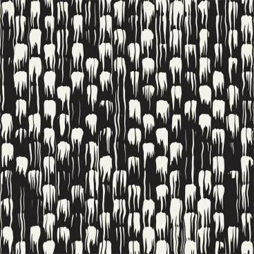Vector seamless pattern with brush stripes and strokes. Black and white backg Illustrazione stock