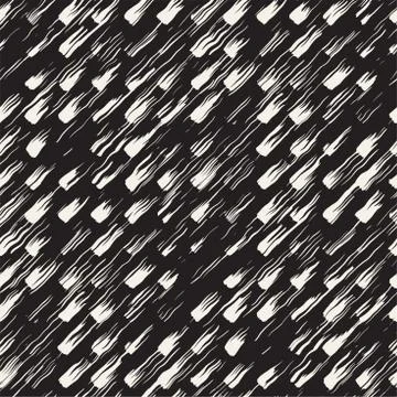 Vector seamless pattern with brush stripes and strokes. Black and white backg Stock Illustration