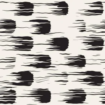 Vector seamless pattern with brush stripes and strokes. Black and white backg Stock Illustration
