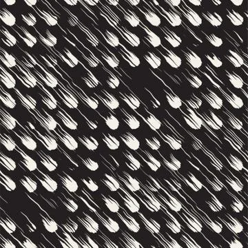 Vector seamless pattern with brush stripes and strokes. Black and white Stock Illustration