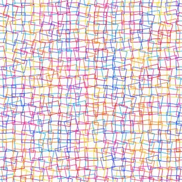 Vector seamless pattern. Bunch of randomly intersecting square outlines. Stock Illustration