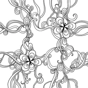 Vector seamless pattern with butterflies Stock Illustration