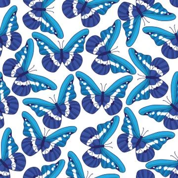 Vector seamless pattern with butterflies Stock Illustration