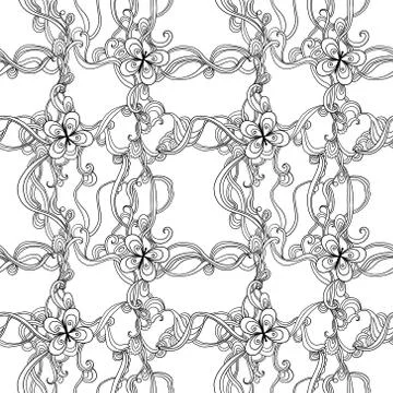 Vector seamless pattern with butterflies Stock Illustration