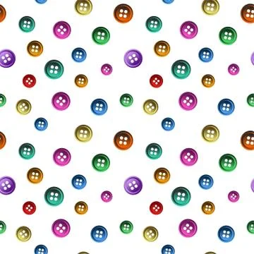 Vector seamless pattern from the buttons on white Stock Illustration