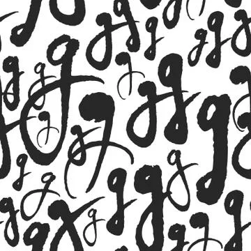 Vector Seamless Pattern with Calligraphy Letters G Stock Illustration