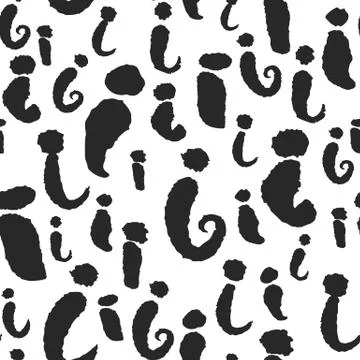 Vector Seamless Pattern with Calligraphy Letters I Stock Illustration