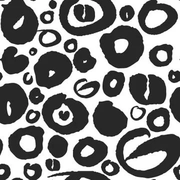 Vector Seamless Pattern with Calligraphy Letters O Illustrazione stock