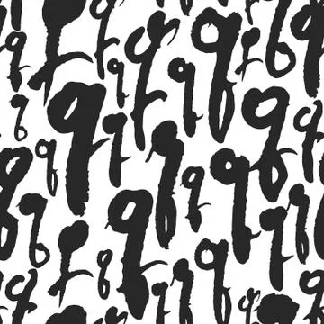 Vector Seamless Pattern with Calligraphy Letters Q Stock Illustration