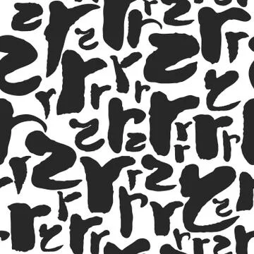 Vector Seamless Pattern with Calligraphy Letters R Stock Illustration
