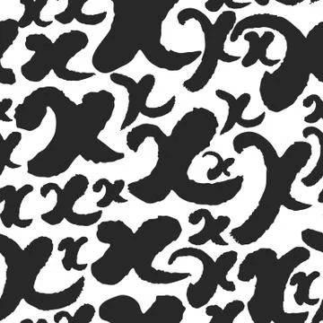 Vector Seamless Pattern with Calligraphy Letters X Stock Illustration
